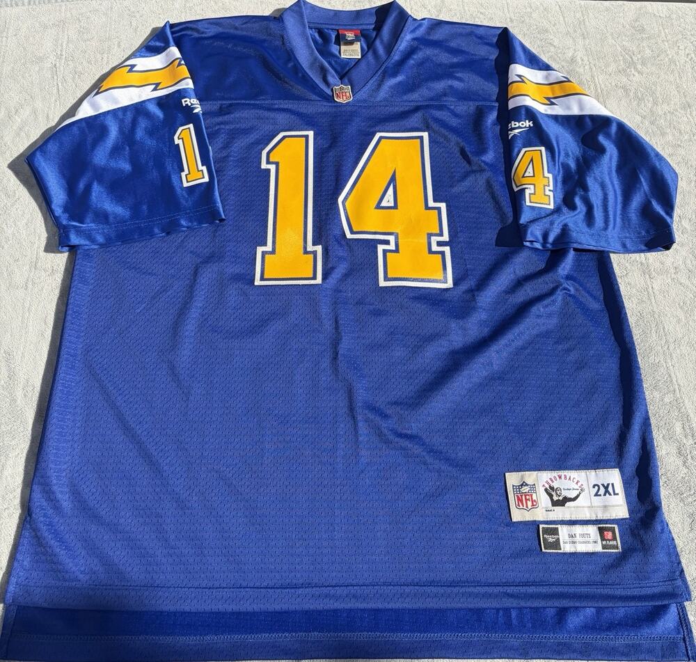 Vintage Reebok San Diego Chargers Jersey Men XXL Dan Fouts Football Throwback 14